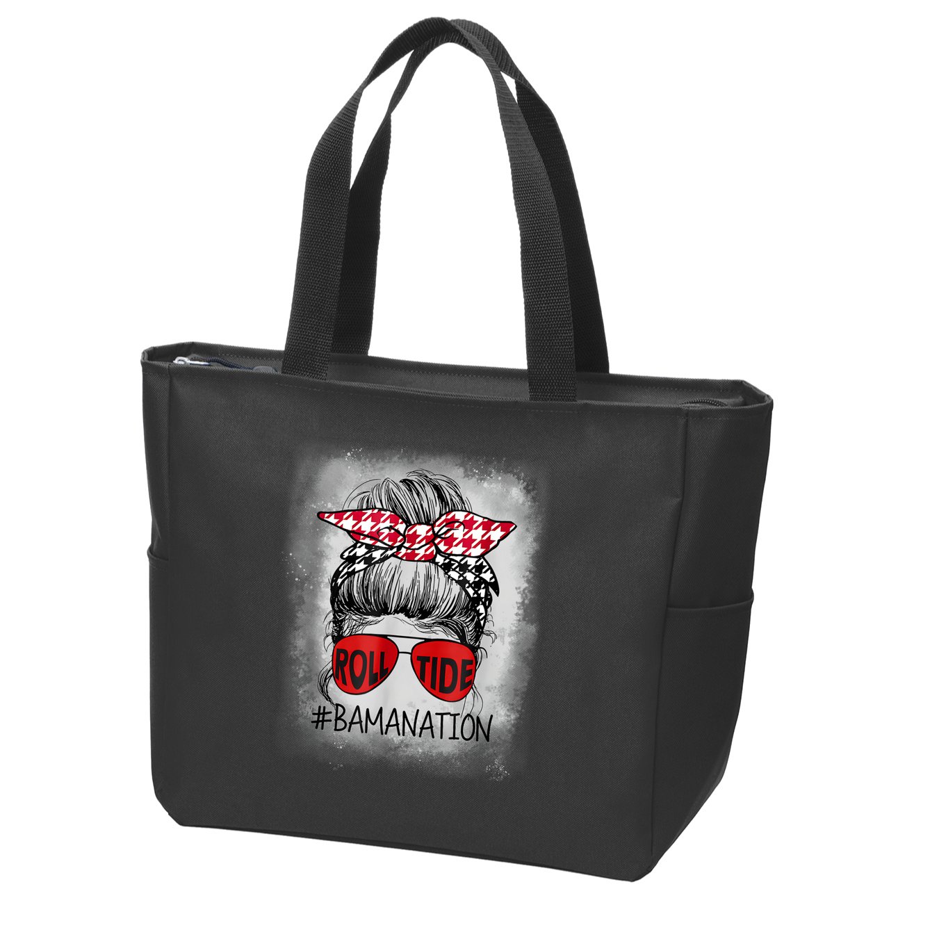 Bamanation Roll Tide Alabama All Yall The Tide Is Crimson Zip Tote Bag