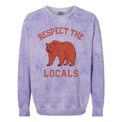 Bear Respect The Locals Camping Hiking Outdoor Adventure Colorblast Crewneck Sweatshirt