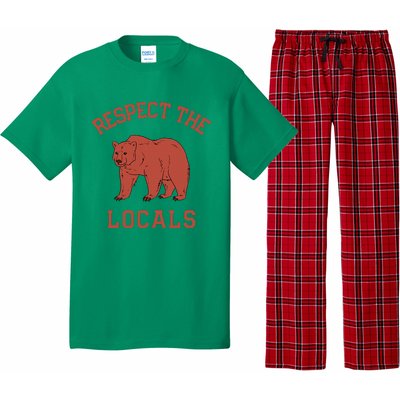 Bear Respect The Locals Camping Hiking Outdoor Adventure Pajama Set