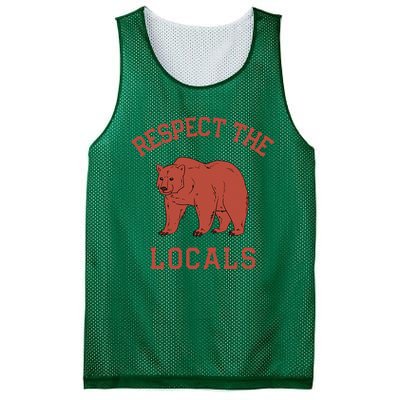 Bear Respect The Locals Camping Hiking Outdoor Adventure Mesh Reversible Basketball Jersey Tank