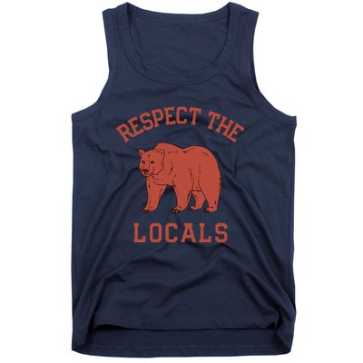 Bear Respect The Locals Camping Hiking Outdoor Adventure Tank Top