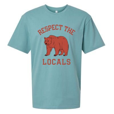 Bear Respect The Locals Camping Hiking Outdoor Adventure Sueded Cloud Jersey T-Shirt