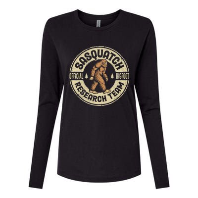 Bigfoot Research Team Retro Vintage Sasquatch Men Women Womens Cotton Relaxed Long Sleeve T-Shirt