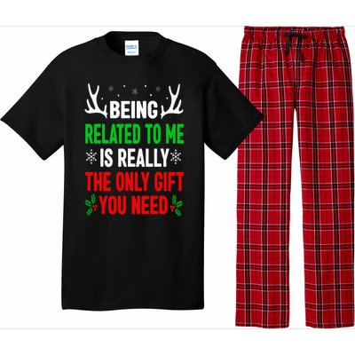 Being Related To Me Funny Christmas Family Pajama Set