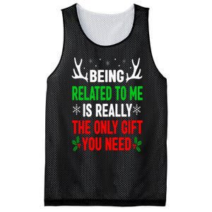 Being Related To Me Funny Christmas Family Mesh Reversible Basketball Jersey Tank