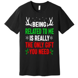 Being Related To Me Funny Christmas Family Premium T-Shirt