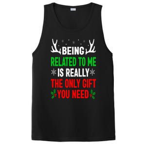 Being Related To Me Funny Christmas Family PosiCharge Competitor Tank