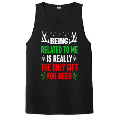 Being Related To Me Funny Christmas Family PosiCharge Competitor Tank