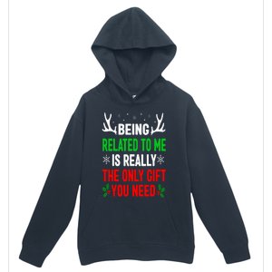 Being Related To Me Funny Christmas Family Urban Pullover Hoodie