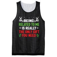 Being Related To Me Funny Christmas Family Mesh Reversible Basketball Jersey Tank