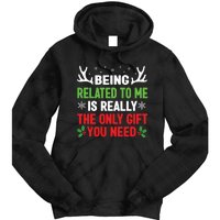 Being Related To Me Funny Christmas Family Tie Dye Hoodie