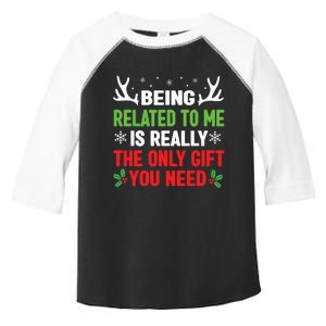 Being Related To Me Funny Christmas Family Toddler Fine Jersey T-Shirt