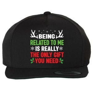 Being Related To Me Funny Christmas Family Wool Snapback Cap