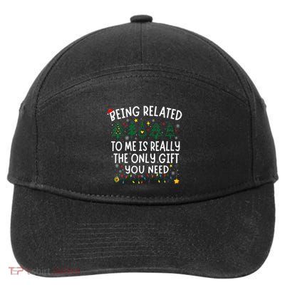 Being Related To Me Funny Christmas 7-Panel Snapback Hat