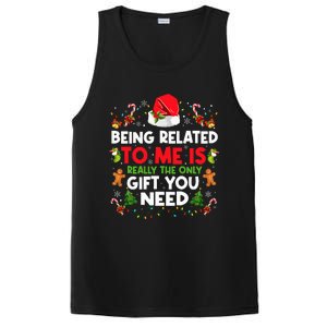 Being Related To Me Funny Christmas Family Xmas Pajamas PosiCharge Competitor Tank