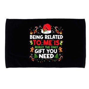 Being Related To Me Funny Christmas Family Xmas Pajamas Microfiber Hand Towel