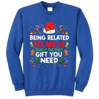 Being Related To Me Funny Christmas Family Xmas Pajamas Sweatshirt