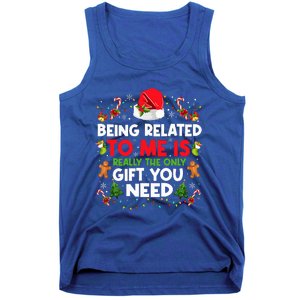 Being Related To Me Funny Christmas Family Xmas Pajamas Tank Top