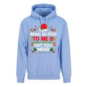 Being Related To Me Funny Christmas Family Xmas Pajamas Unisex Surf Hoodie