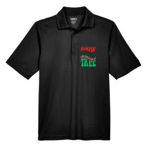 Bumping round The Christmas Tree Funny Groovy Xmas Pregnancy Men's Origin Performance Pique Polo