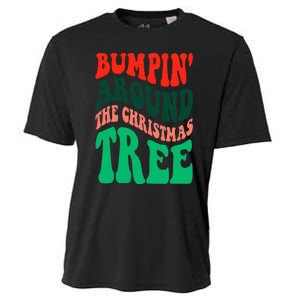 Bumping round The Christmas Tree Funny Groovy Xmas Pregnancy Cooling Performance Crew T-Shirt