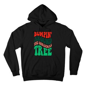 Bumping round The Christmas Tree Funny Groovy Xmas Pregnancy Hoodie