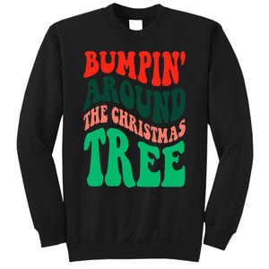 Bumping round The Christmas Tree Funny Groovy Xmas Pregnancy Sweatshirt