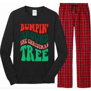 Bumping round The Christmas Tree Funny Groovy Xmas Pregnancy Long Sleeve Pajama Set