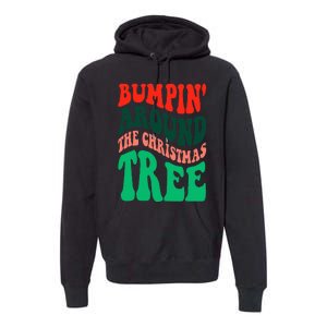 Bumping round The Christmas Tree Funny Groovy Xmas Pregnancy Premium Hoodie