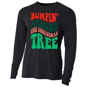 Bumping round The Christmas Tree Funny Groovy Xmas Pregnancy Cooling Performance Long Sleeve Crew