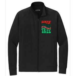 Bumping round The Christmas Tree Funny Groovy Xmas Pregnancy Stretch Full-Zip Cadet Jacket