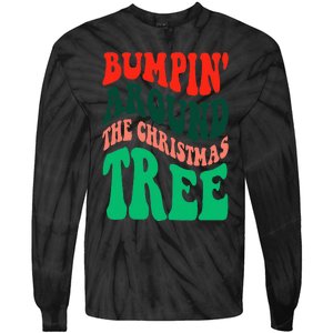 Bumping round The Christmas Tree Funny Groovy Xmas Pregnancy Tie-Dye Long Sleeve Shirt