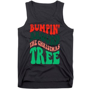 Bumping round The Christmas Tree Funny Groovy Xmas Pregnancy Tank Top