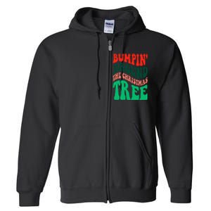 Bumping round The Christmas Tree Funny Groovy Xmas Pregnancy Full Zip Hoodie