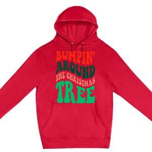 Bumping round The Christmas Tree Funny Groovy Xmas Pregnancy Premium Pullover Hoodie