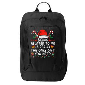 Being Related To Me Funny Christmas Family Xmas Pajamas  City Backpack