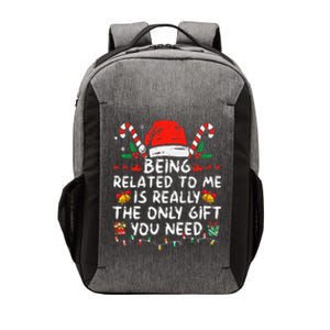 Being Related To Me Funny Christmas Family Xmas Pajamas  Vector Backpack