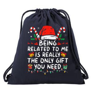 Being Related To Me Funny Christmas Family Xmas Pajamas  Drawstring Bag