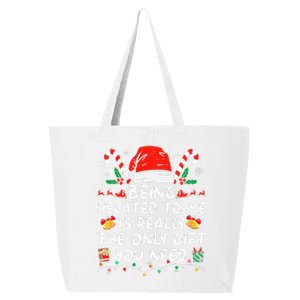 Being Related To Me Funny Christmas Family Xmas Pajamas  25L Jumbo Tote