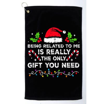 Being Related To Me Funny Christmas Family Xmas Pajamas  Platinum Collection Golf Towel