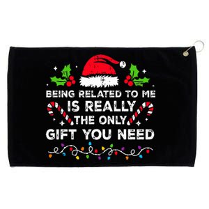 Being Related To Me Funny Christmas Family Xmas Pajamas  Grommeted Golf Towel