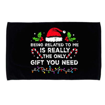 Being Related To Me Funny Christmas Family Xmas Pajamas  Microfiber Hand Towel