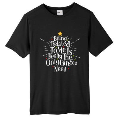 Being Related To Me Funny Family Matching Christmas Pajamas  Tall Fusion ChromaSoft Performance T-Shirt