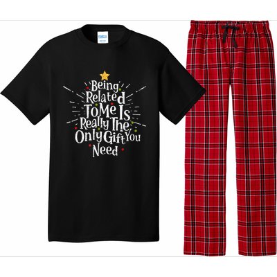 Being Related To Me Funny Family Matching Christmas Pajamas  Pajama Set