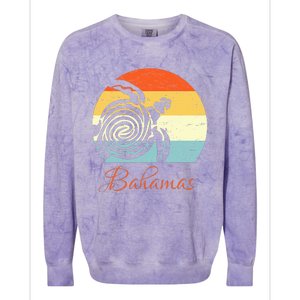 Bahamas Retro Throwback Sea Turtle Vacation Colorblast Crewneck Sweatshirt