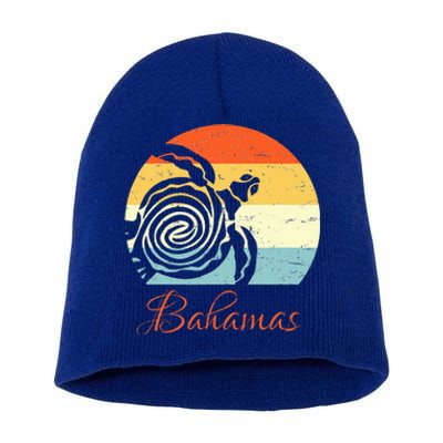 Bahamas Retro Throwback Sea Turtle Vacation Short Acrylic Beanie