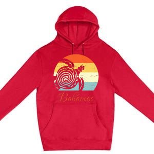 Bahamas Retro Throwback Sea Turtle Vacation Premium Pullover Hoodie