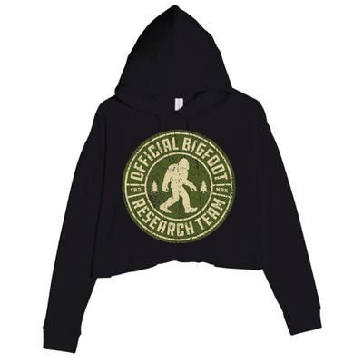 Bigfoot Research Team Vintage Sasquatch Crop Fleece Hoodie