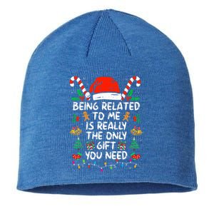 Being Related To Me Funny Christmas Family Xmas Pajamas  Sustainable Beanie