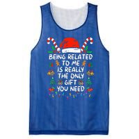 Being Related To Me Funny Christmas Family Xmas Pajamas  Mesh Reversible Basketball Jersey Tank